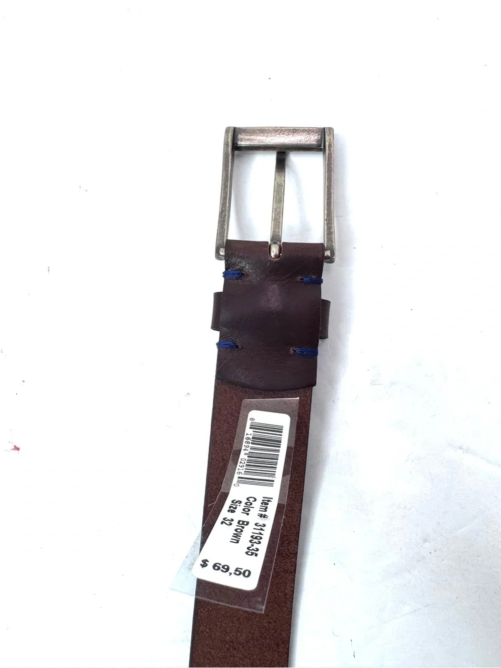 New Genuine Italian Leather Belt Made in Italy Brown Antique Brass Buckle Siz 32